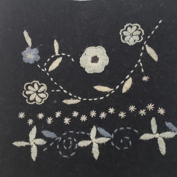 Wool Embroidered Small 7" Grey Handbag NWT - Picture 3 of 9